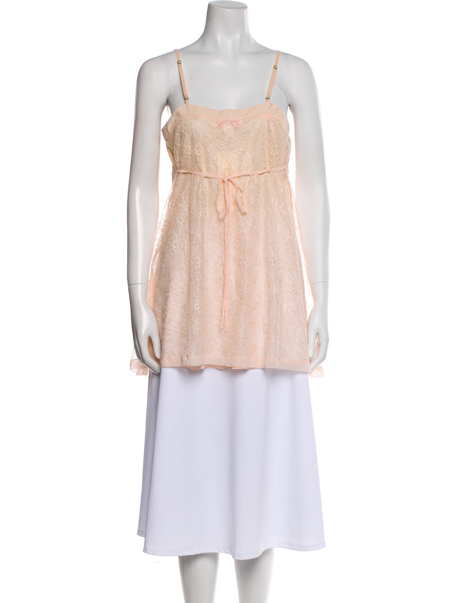 Oscar de la Renta Square Neckline Sleeveless Tunic