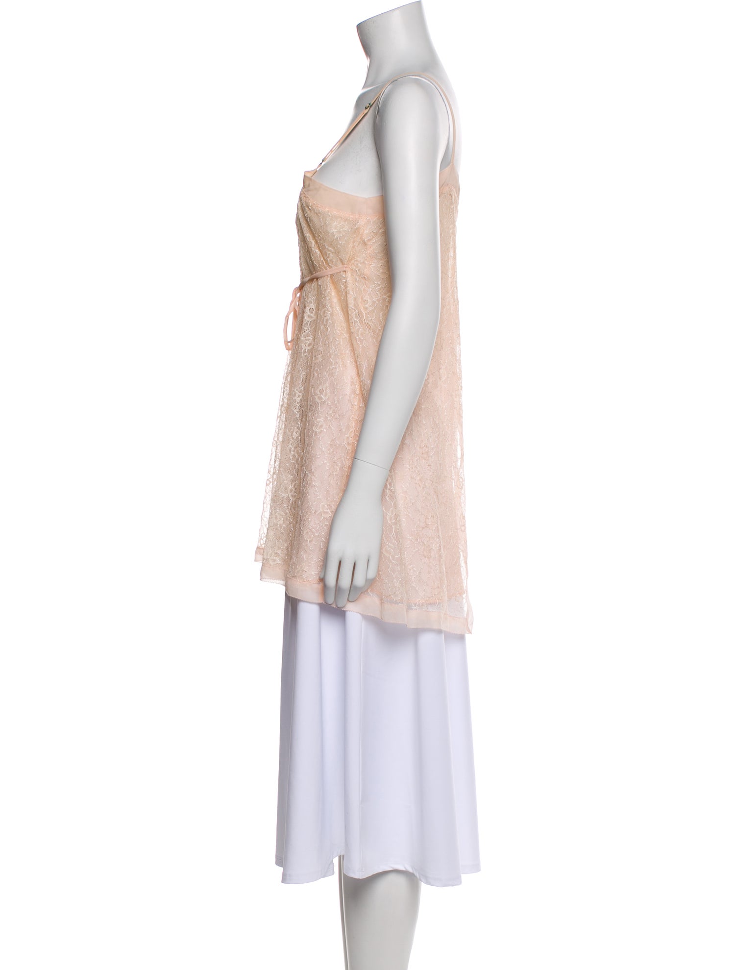 Oscar de la Renta Square Neckline Sleeveless Tunic