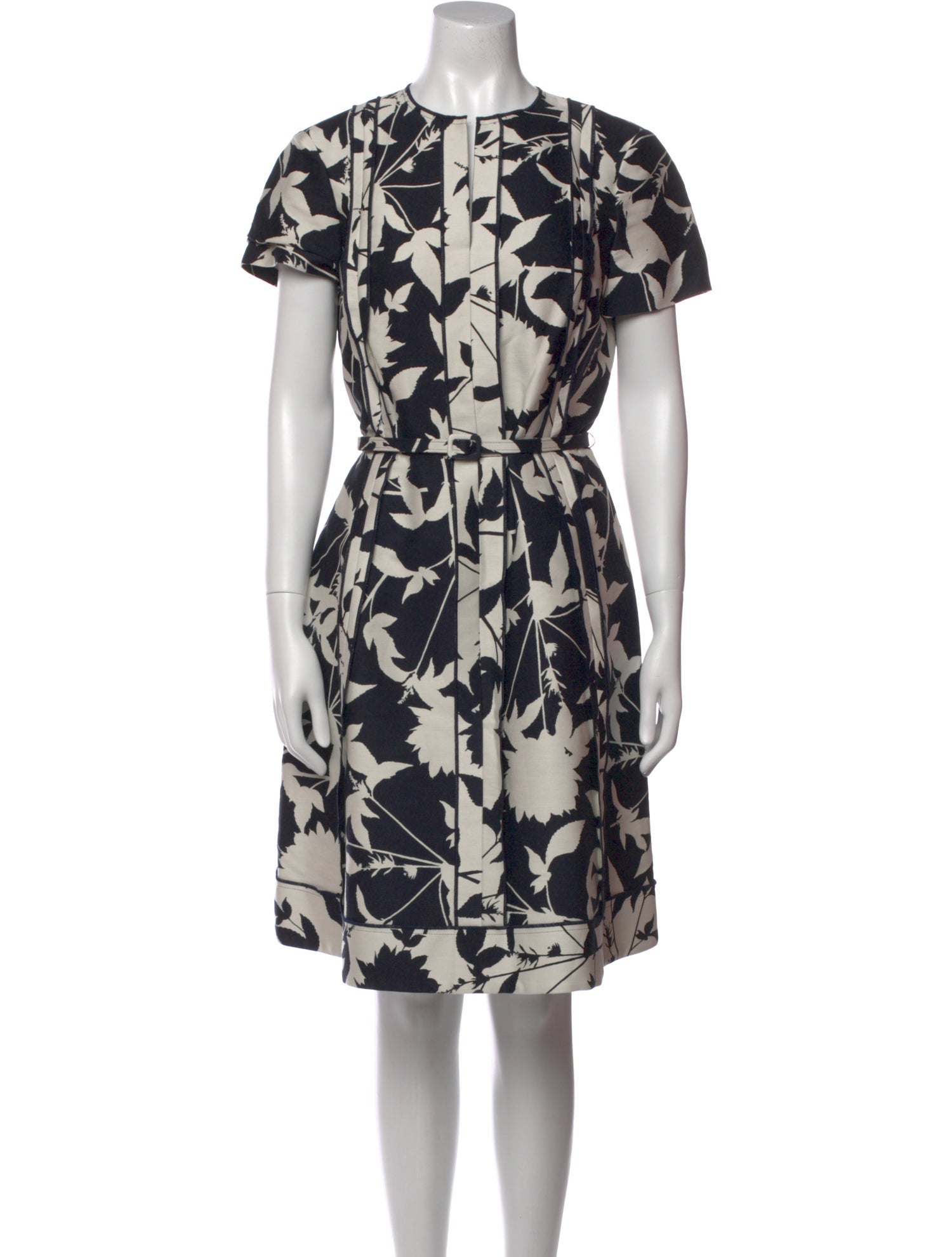Oscar de la Renta Floral Print Knee-Length Dress w/ Tags