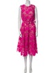 Oscar de la Renta Lace Pattern Midi Length Dress