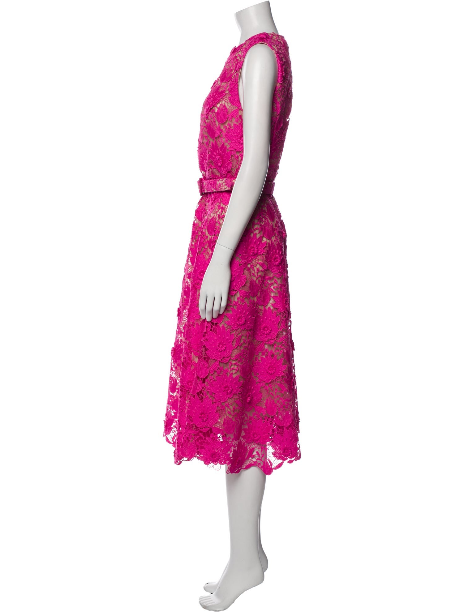 Oscar de la Renta Lace Pattern Midi Length Dress