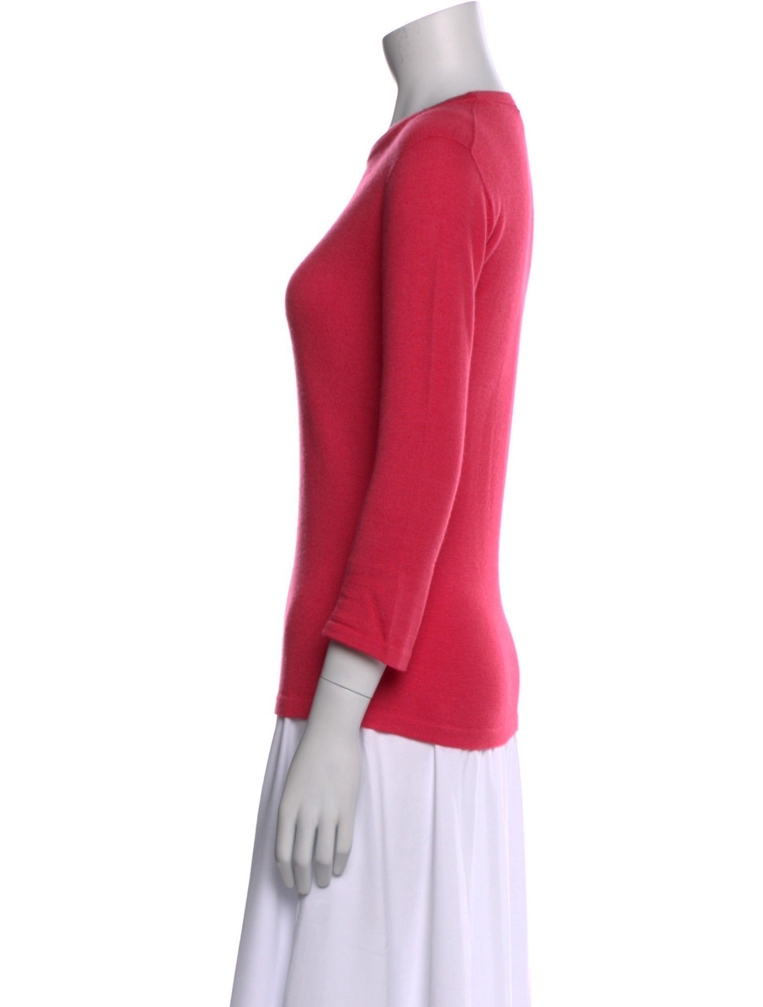 Oscar de la Renta Cashmere Bateau Neckline Top