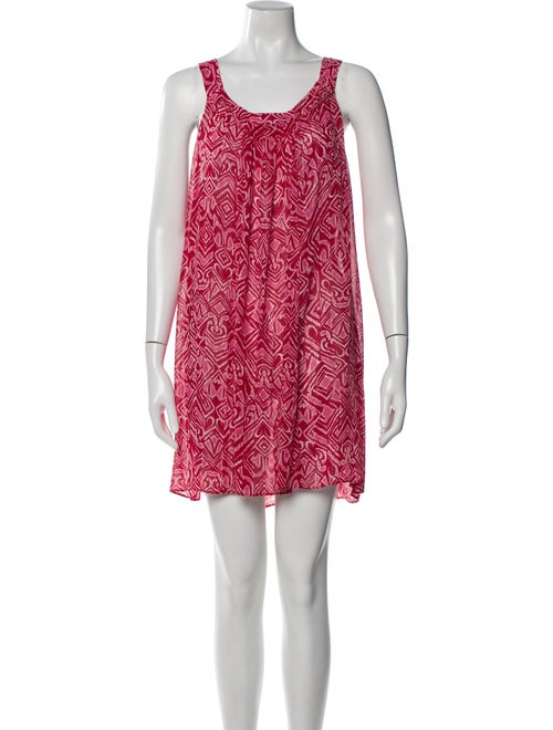 Oscar de la Renta Pink Label Printed Keyhole Accent Nightgown