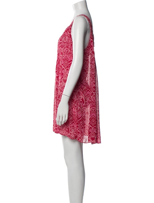 Oscar de la Renta Pink Label Printed Keyhole Accent Nightgown