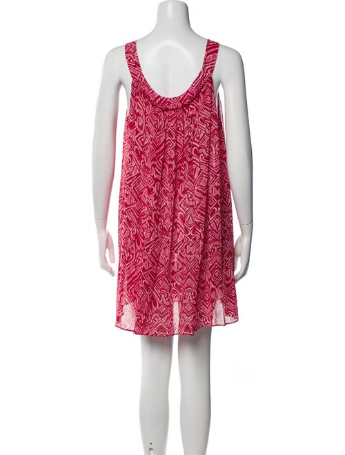 Oscar de la Renta Pink Label Printed Keyhole Accent Nightgown
