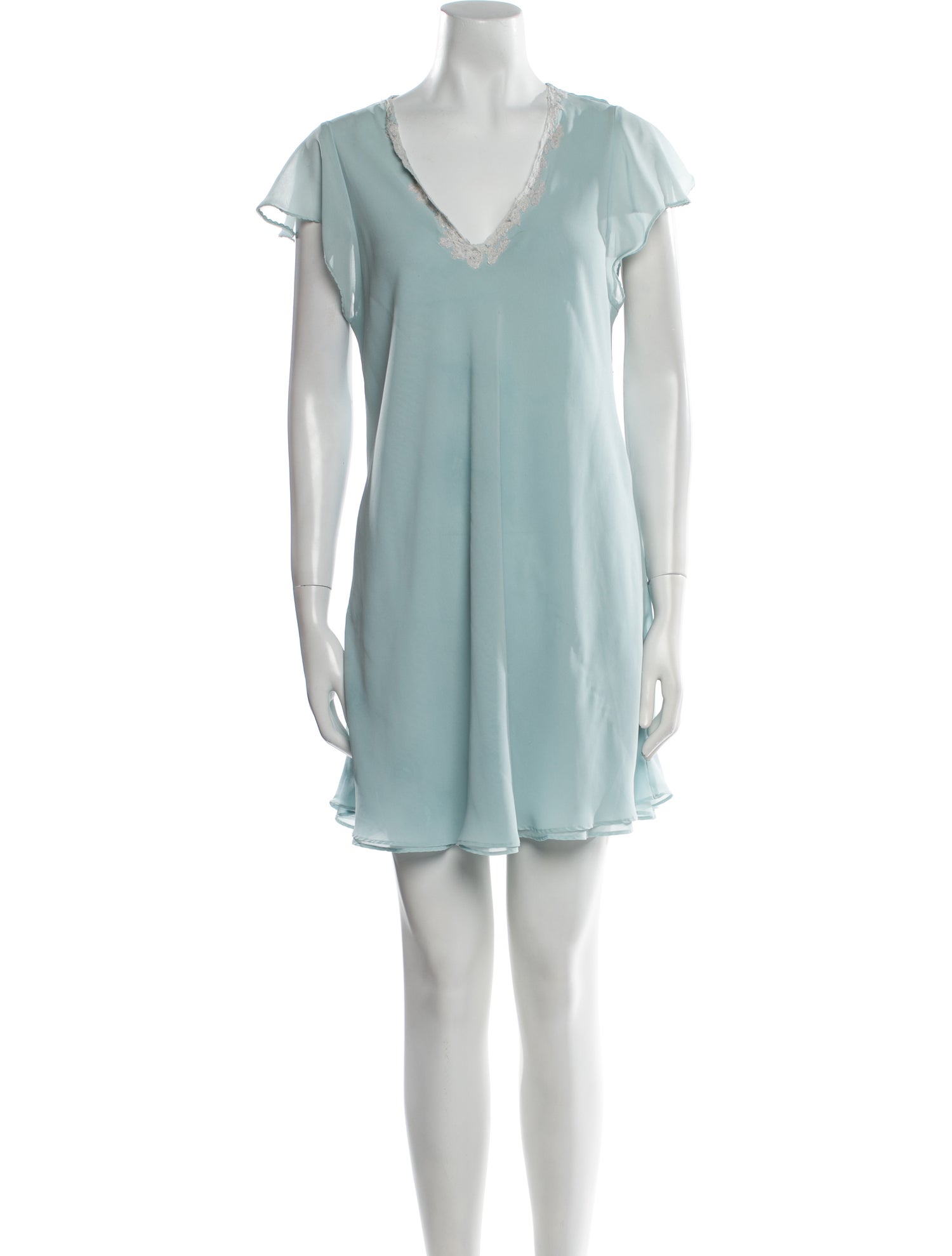 Oscar de la Renta Pink Label Lace Trim Embellishment Nightgown