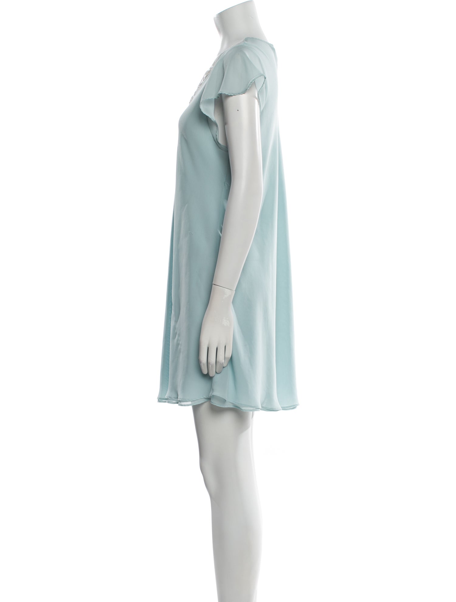 Oscar de la Renta Pink Label Lace Trim Embellishment Nightgown