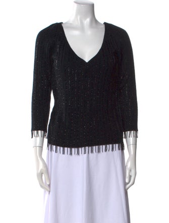 Oscar de la Renta Cashmere V-Neck Sweater