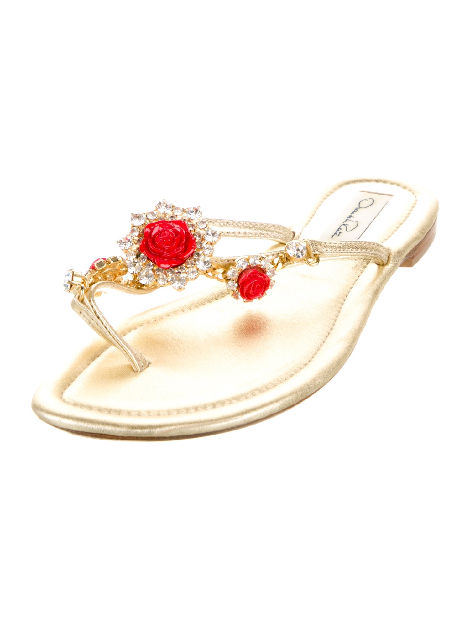 Oscar de la Renta Leather Slides