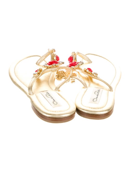 Oscar de la Renta Leather Slides