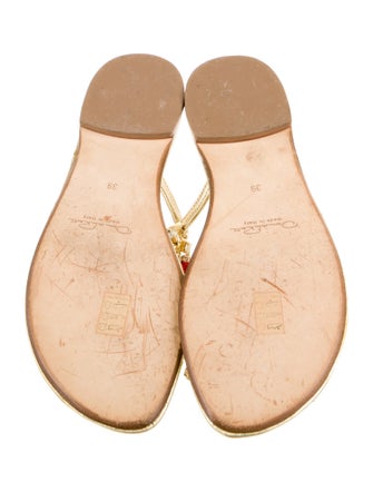 Oscar de la Renta Leather Slides