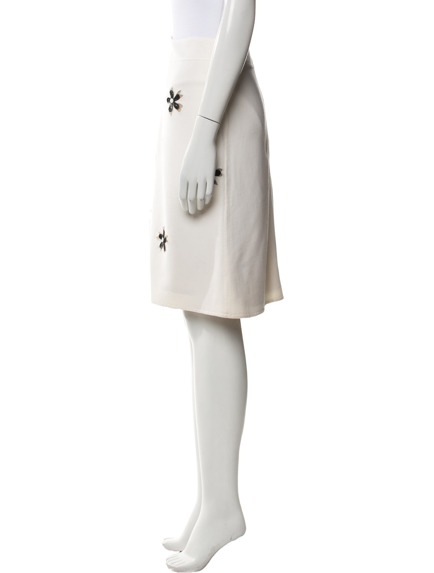 Oscar de la Renta Virgin Wool Knee-Length Skirt