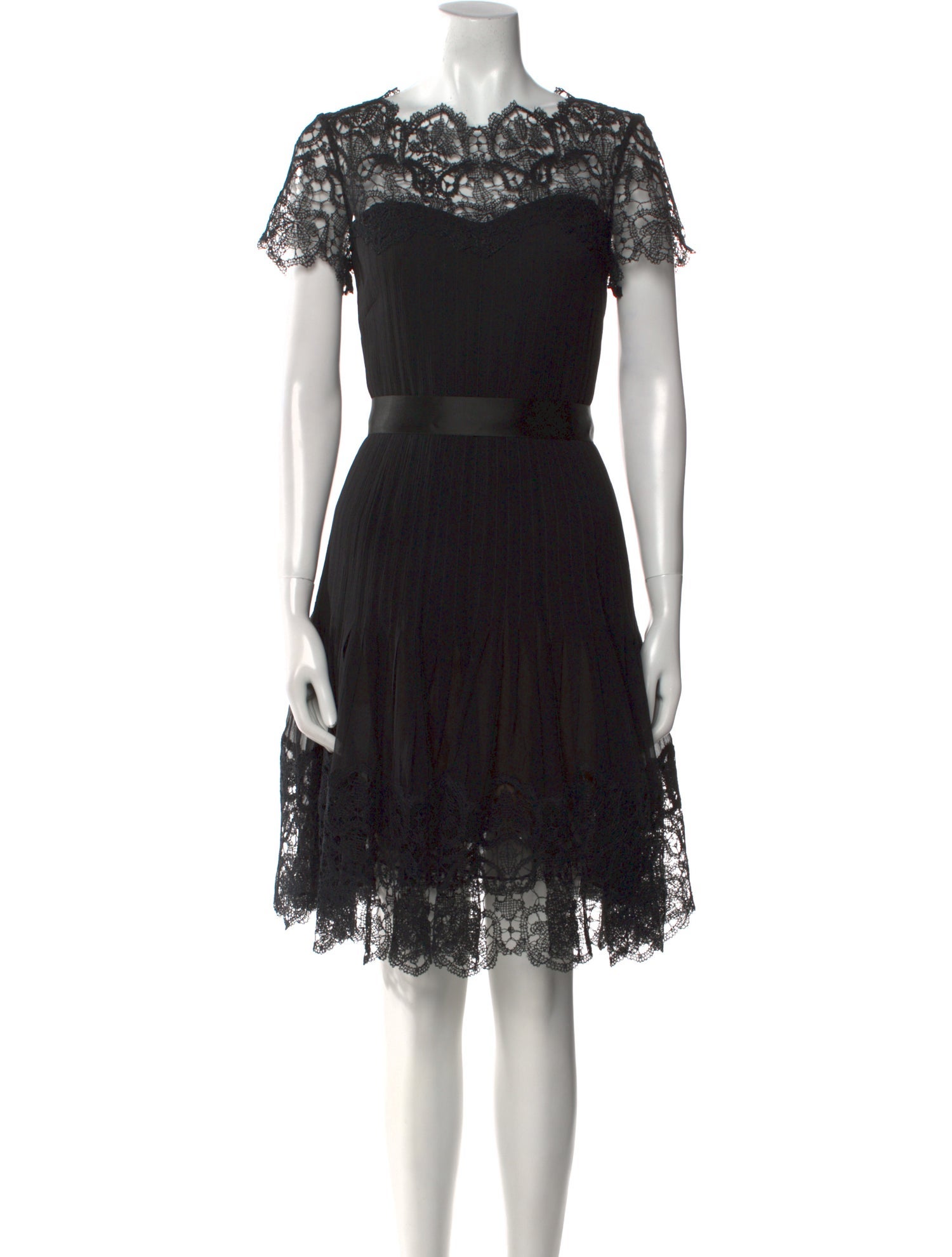 Oscar de la Renta Lace Pattern Knee-Length Dress