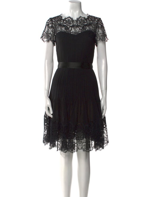 Oscar de la Renta Lace Pattern Knee-Length Dress