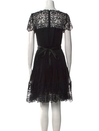 Oscar de la Renta Lace Pattern Knee-Length Dress