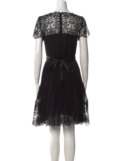 Oscar de la Renta Lace Pattern Knee-Length Dress