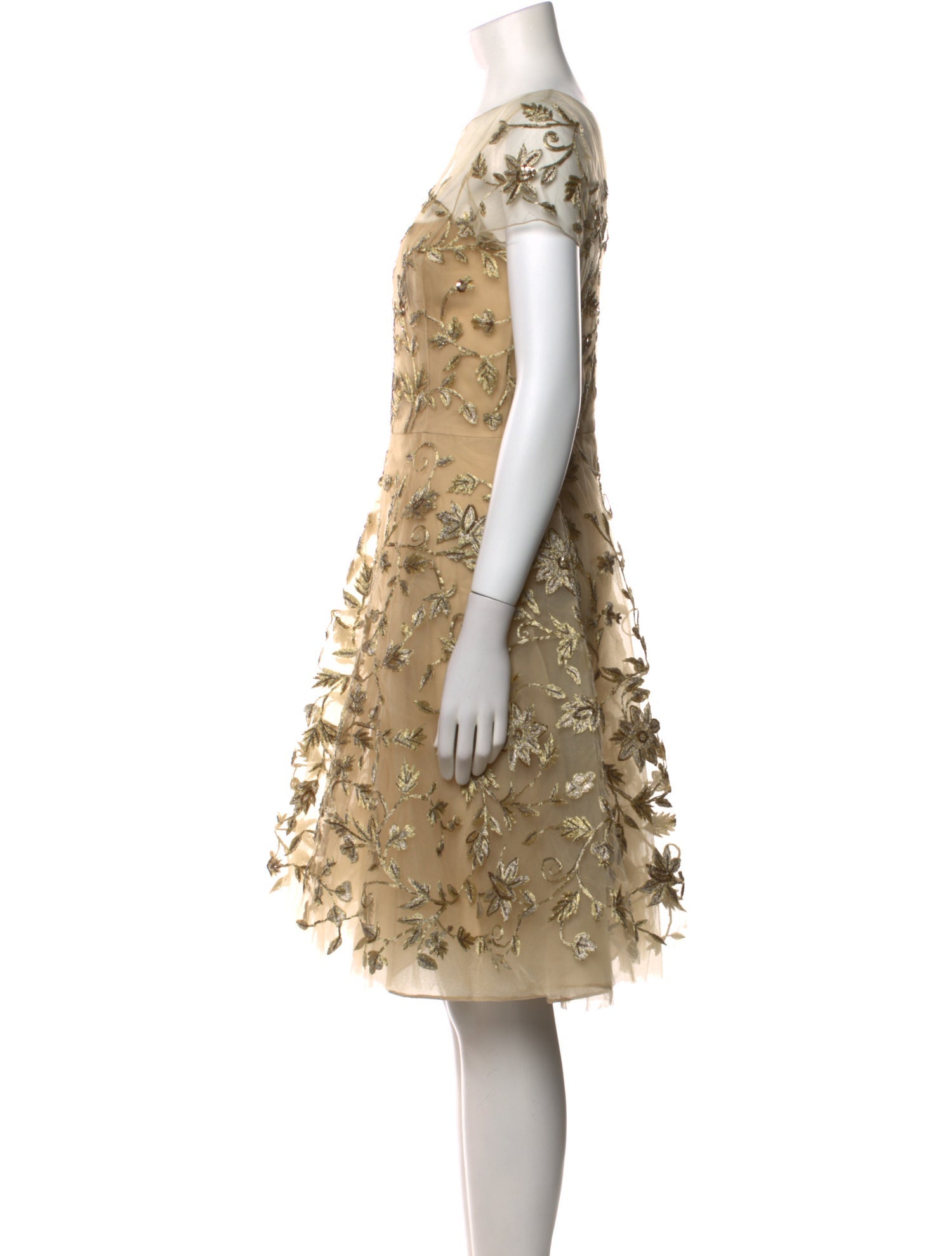 Oscar de la Renta Floral Print Knee-Length Dress w/ Tags