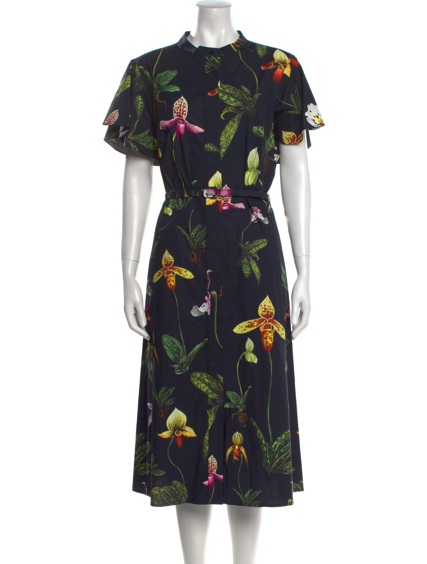 Oscar de la Renta Floral Print Midi Length Dress w/ Tags