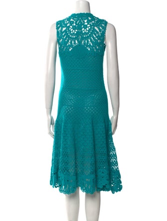 Oscar de la Renta V-Neck Midi Length Dress