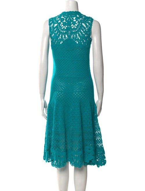 Oscar de la Renta V-Neck Midi Length Dress