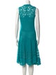 Oscar de la Renta V-Neck Midi Length Dress