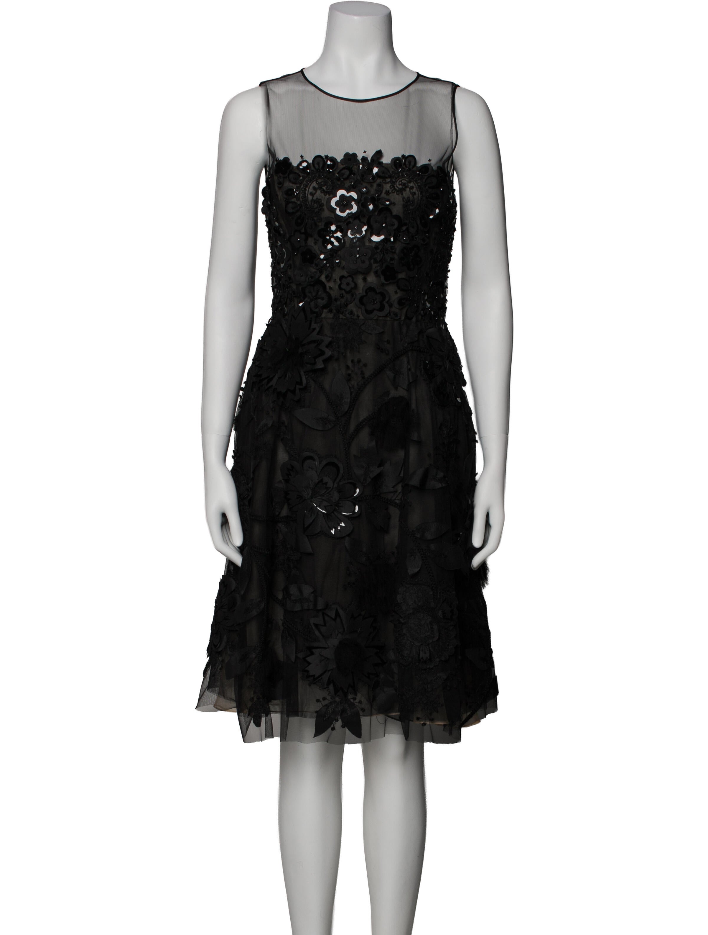 Oscar de la Renta Silk Knee-Length Dress