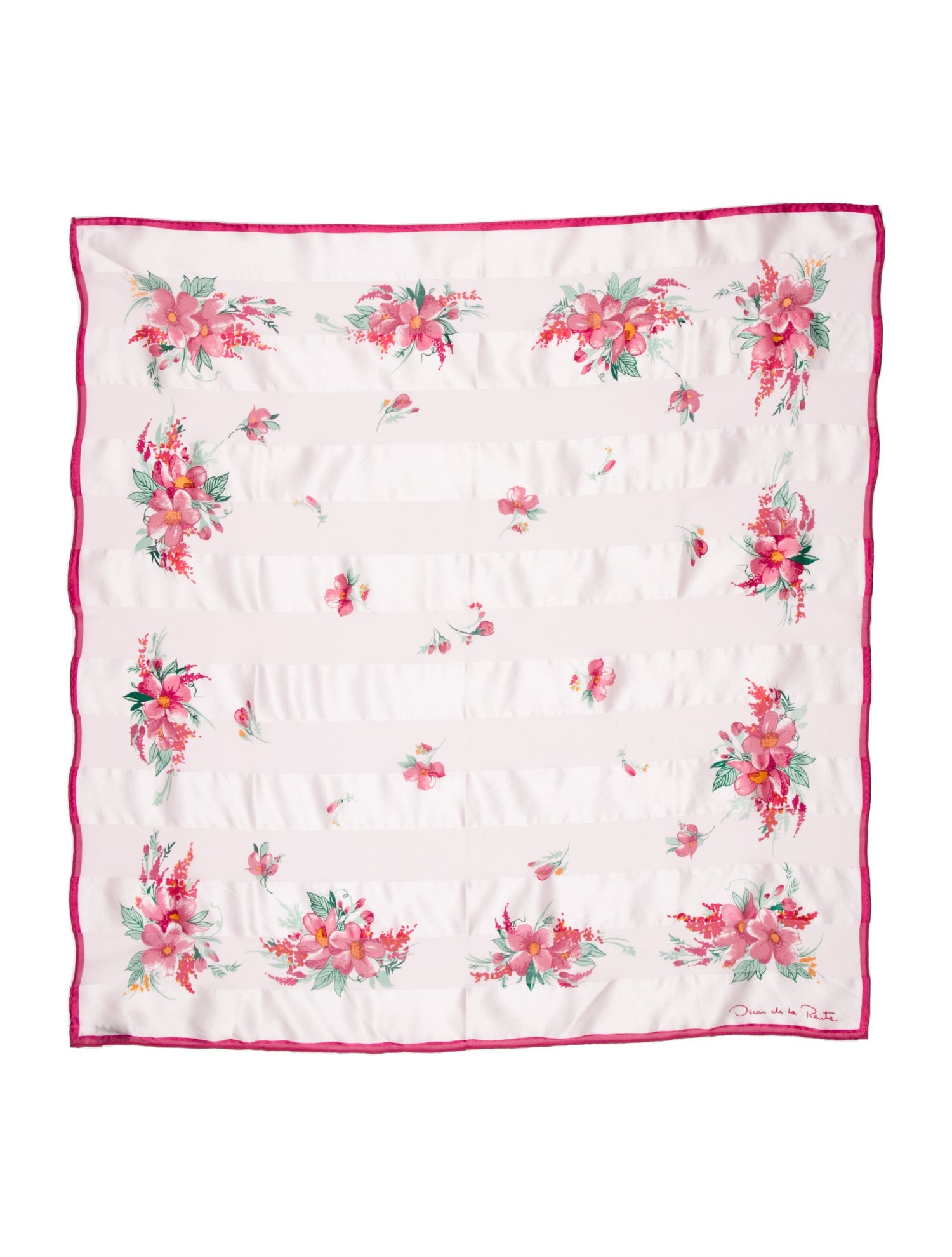Oscar de la Renta Silk Floral Print Scarf