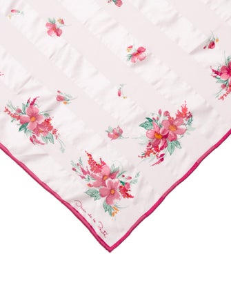 Oscar de la Renta Silk Floral Print Scarf