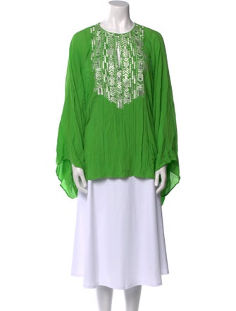 Oscar de la Renta Silk Printed Blouse