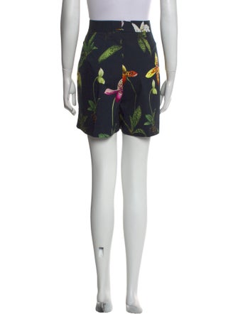 Oscar de la Renta Floral Print Mini Shorts