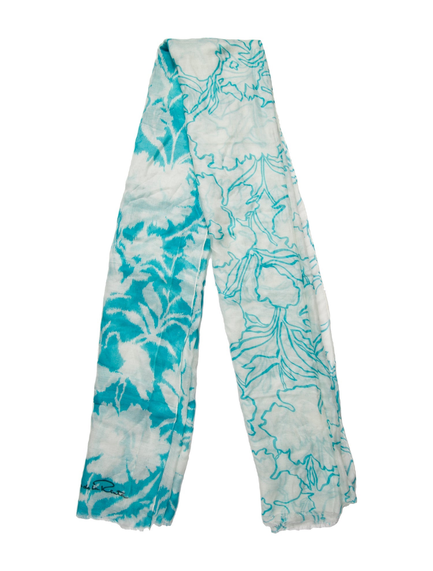 Oscar de la Renta Floral Print Scarf