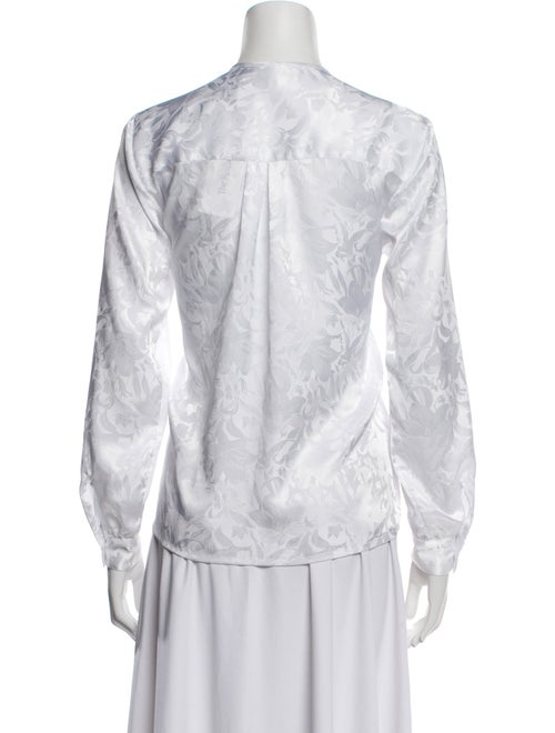 Oscar de la Renta Printed Crew Neck Blouse