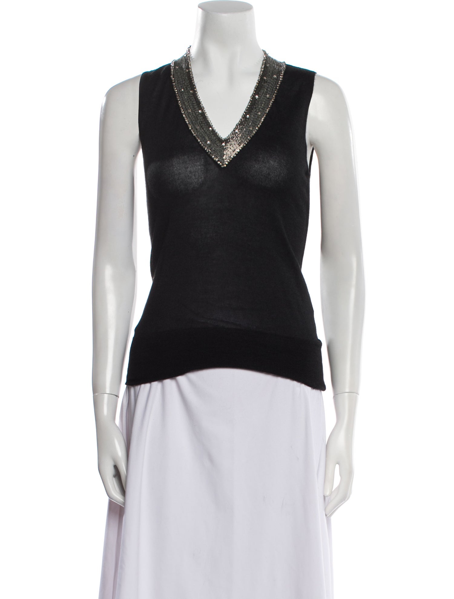 Oscar de la Renta Wool V-Neck Sweater