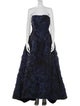 Oscar de la Renta Lace Pattern Long Dress