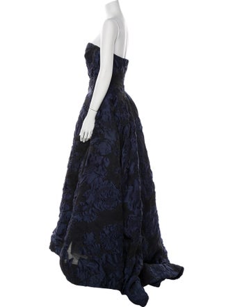 Oscar de la Renta Lace Pattern Long Dress