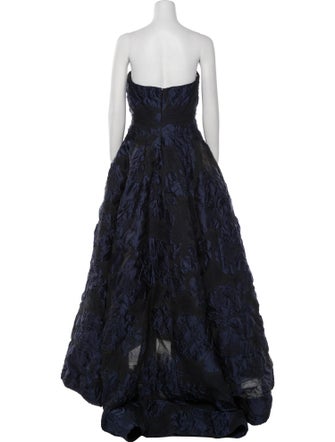Oscar de la Renta Lace Pattern Long Dress