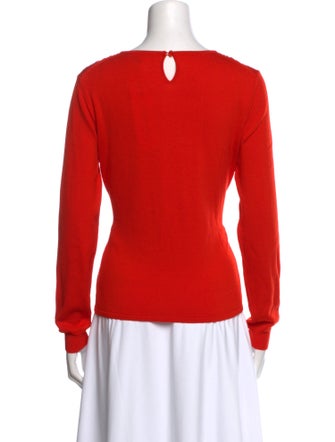Oscar de la Renta Virgin Wool Scoop Neck Sweater
