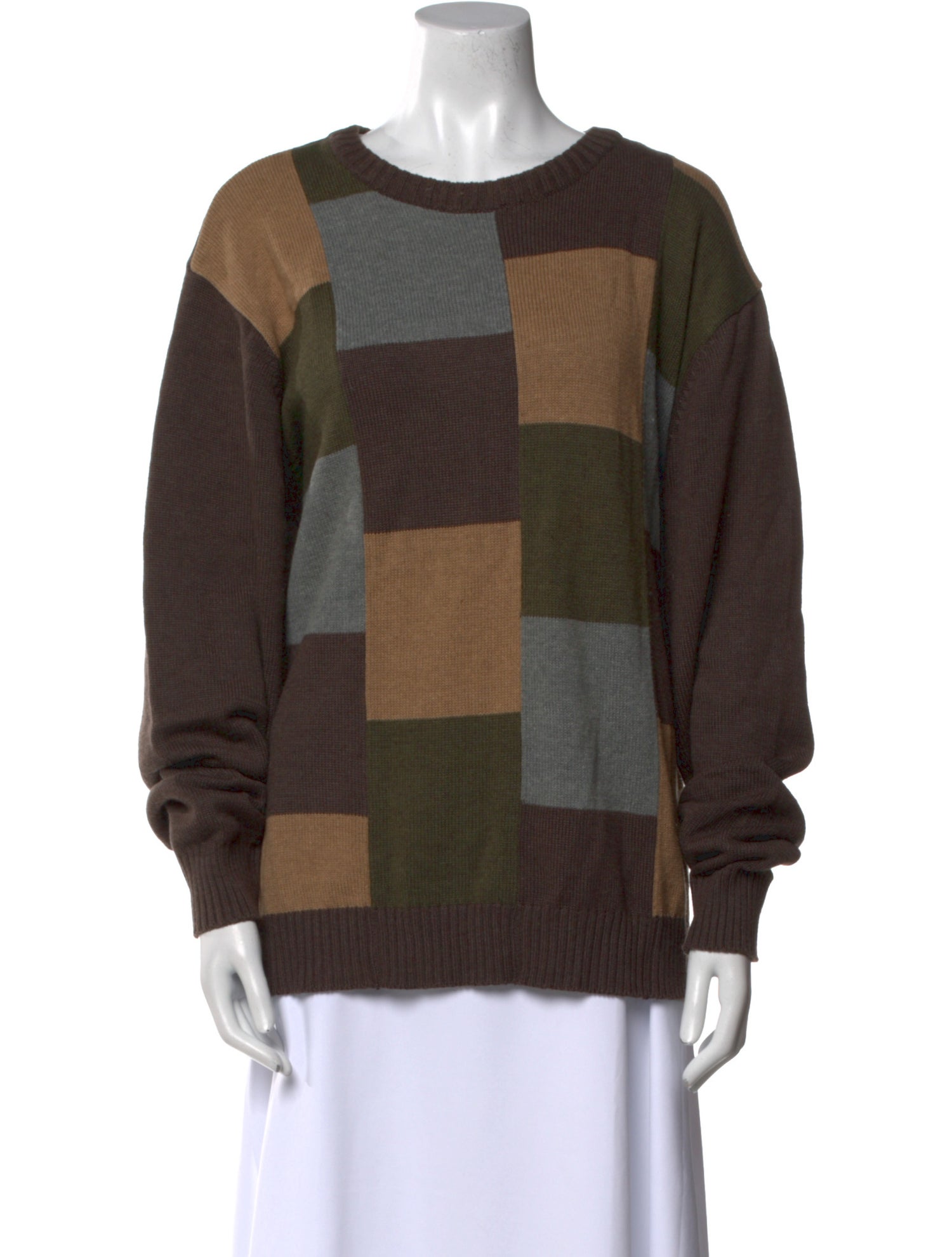 Oscar de la Renta Printed Crew Neck Sweater