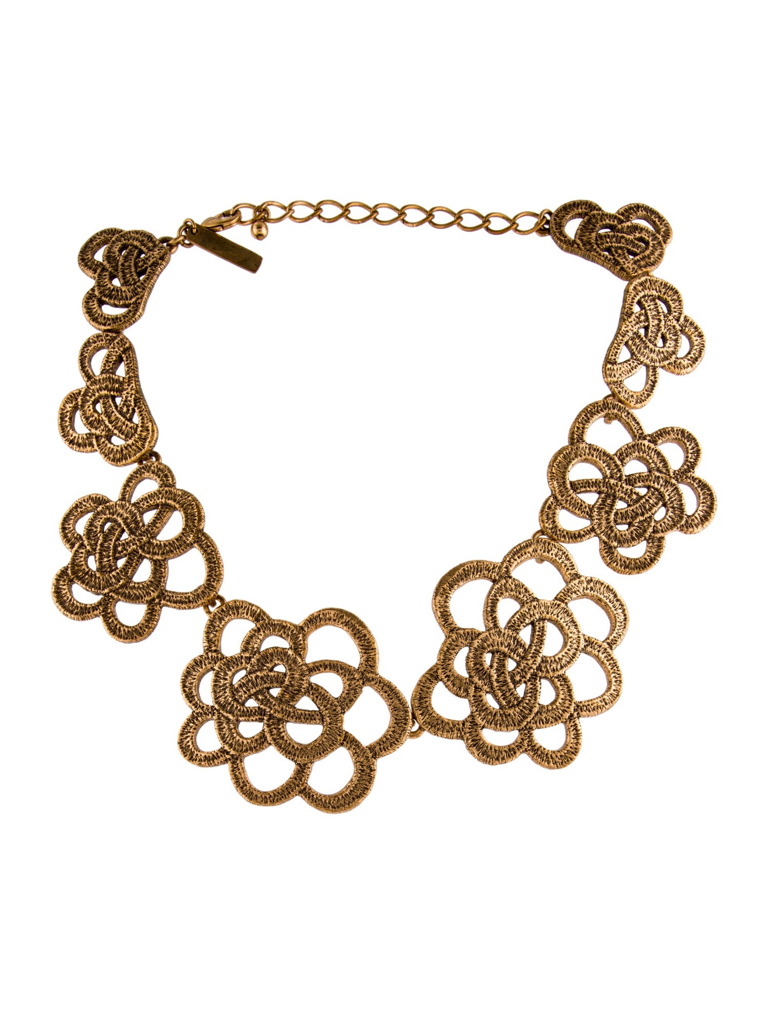Oscar de la Renta Textured Floral Collar Necklace