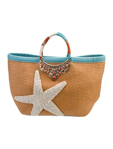 Oscar de la Renta Totes Rattan Top Handle Bag