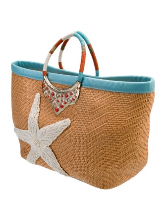 Oscar de la Renta Rattan Top Handle Bag