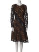 Oscar de la Renta Lace Pattern Knee-Length Dress