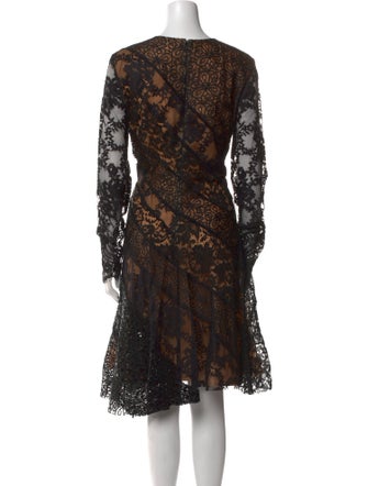 Oscar de la Renta Lace Pattern Knee-Length Dress
