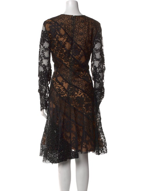 Oscar de la Renta Lace Pattern Knee-Length Dress