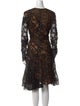 Oscar de la Renta Lace Pattern Knee-Length Dress