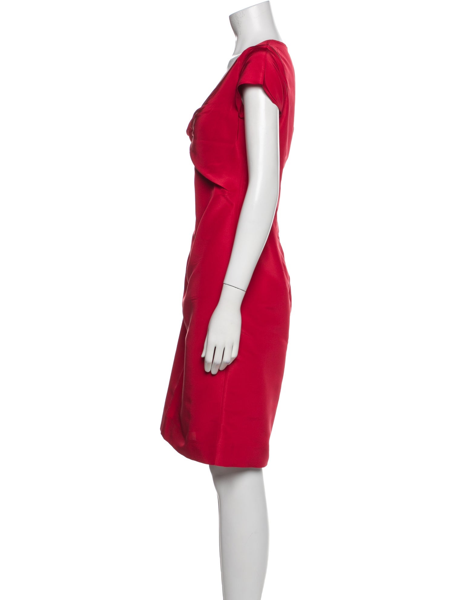 Oscar de la Renta V-Neck Knee-Length Dress