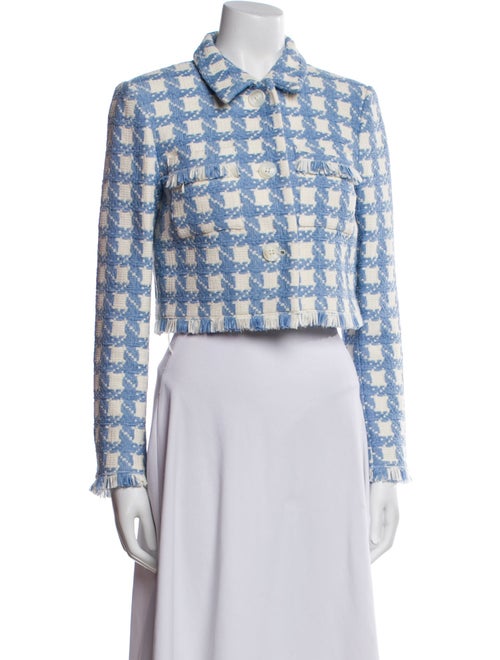 Oscar de la Renta Houndstooth Print Evening Jacket