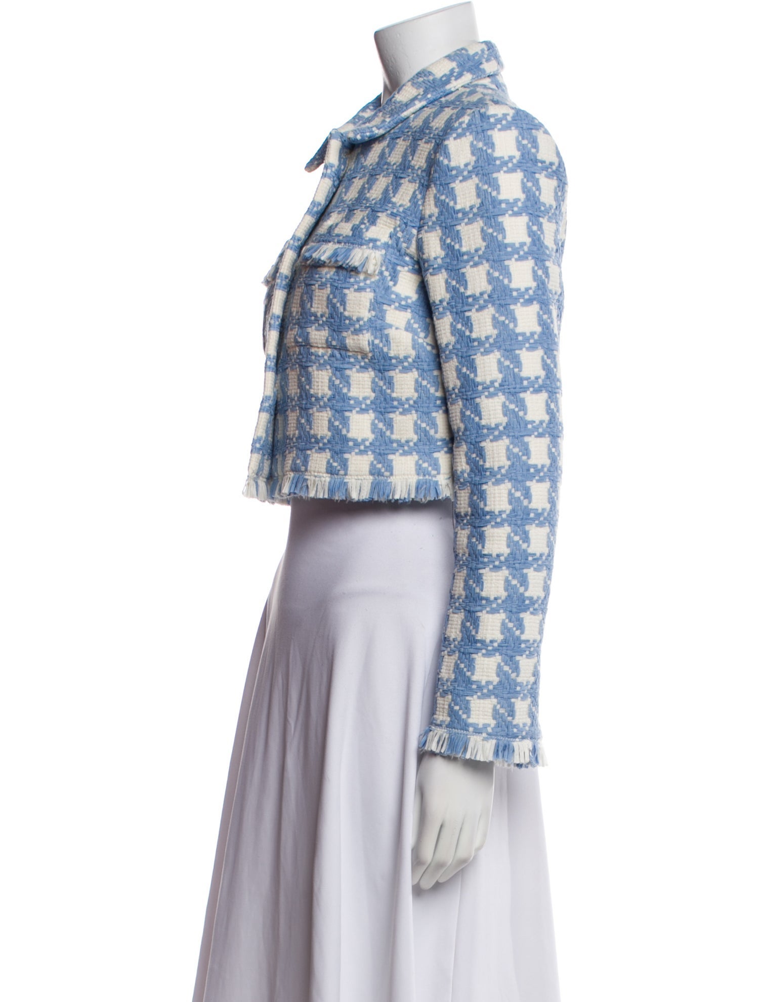 Oscar de la Renta Houndstooth Print Evening Jacket