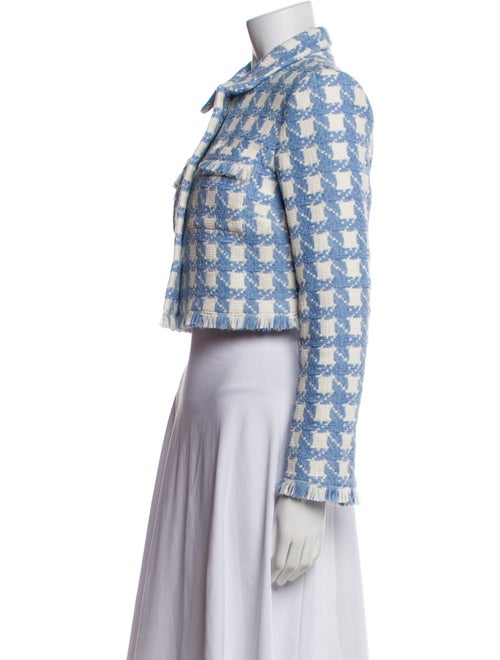 Oscar de la Renta Houndstooth Print Evening Jacket