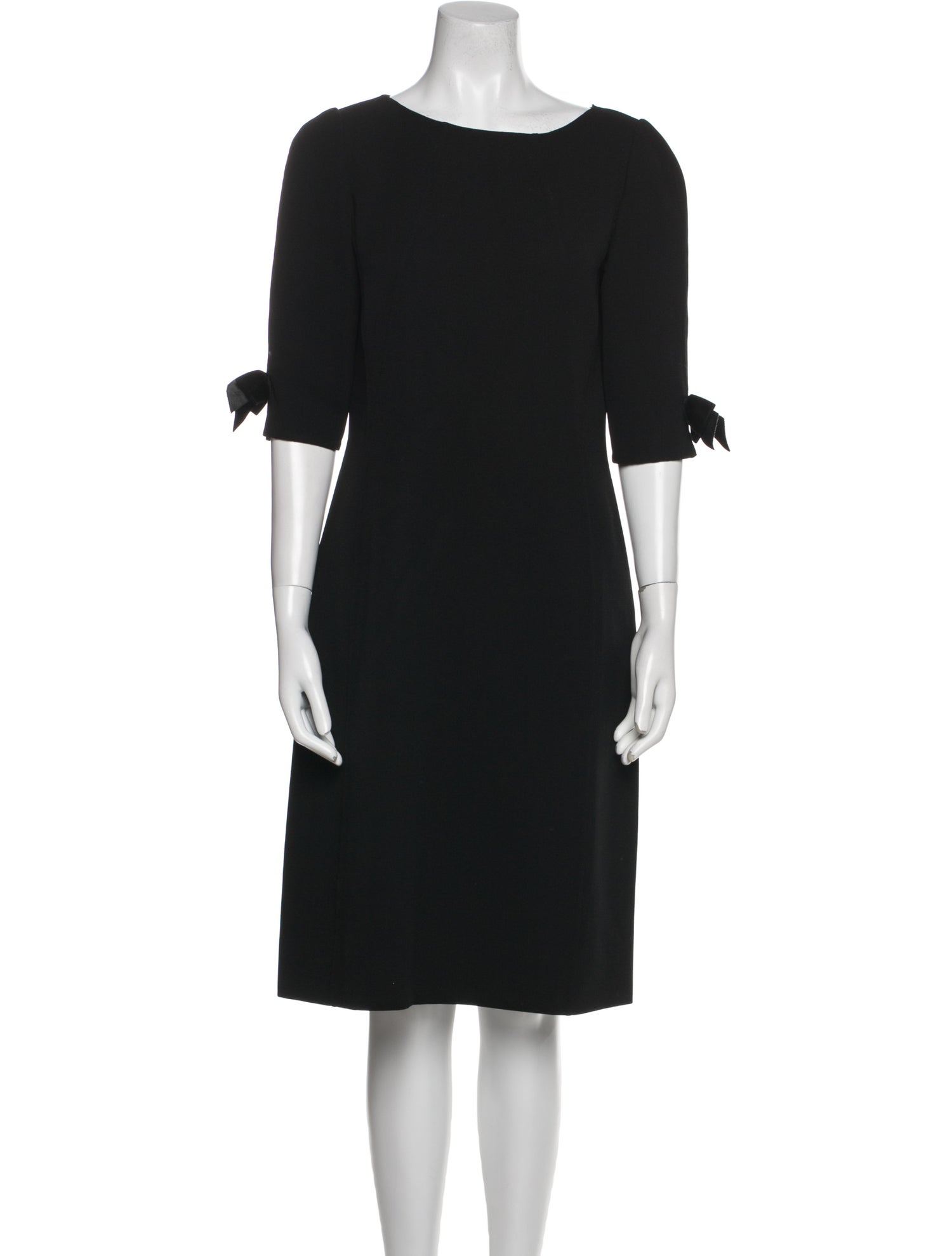 Oscar de la Renta Bateau Neckline Knee-Length Dress